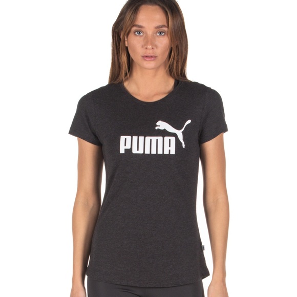 Puma Charcoal Grey Logo T-shirt - Picture 2 of 8